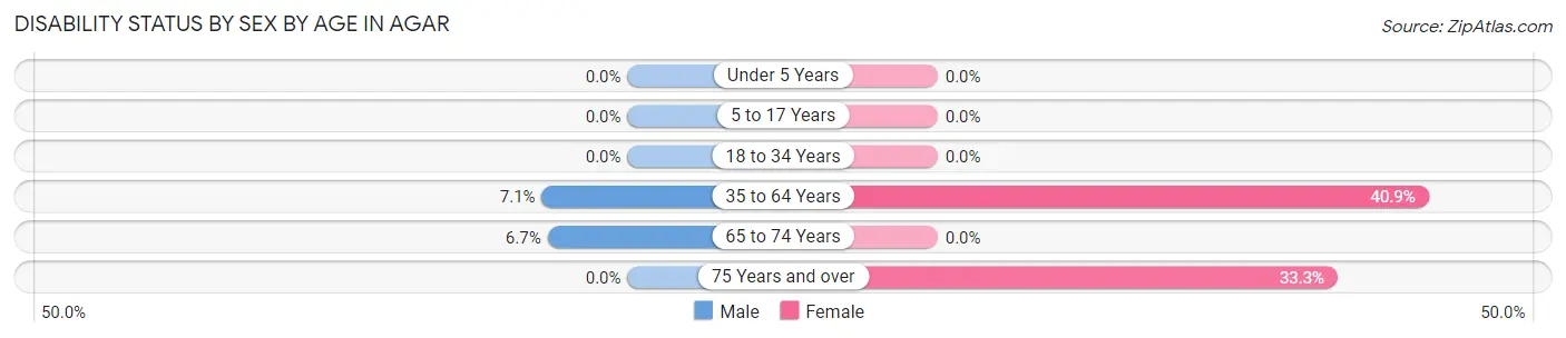 Disability Status by Sex by Age in Agar