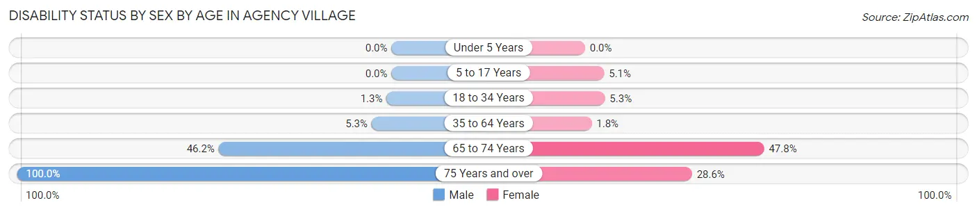 Disability Status by Sex by Age in Agency Village