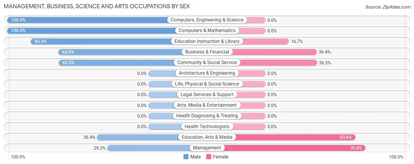 Management, Business, Science and Arts Occupations by Sex in Agency Village