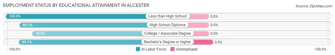 Employment Status by Educational Attainment in Alcester