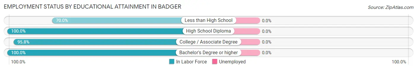 Employment Status by Educational Attainment in Badger