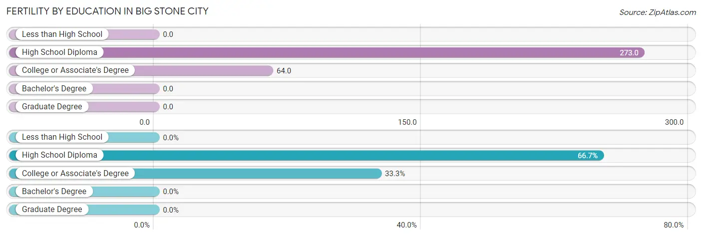 Female Fertility by Education Attainment in Big Stone City