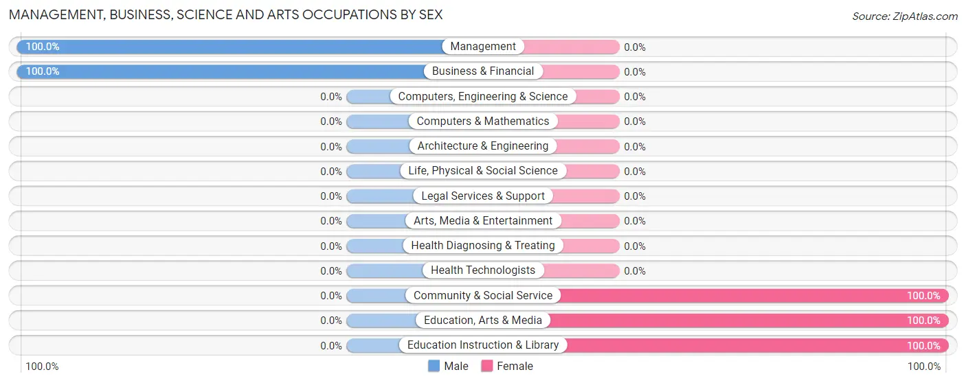 Management, Business, Science and Arts Occupations by Sex in Bullhead
