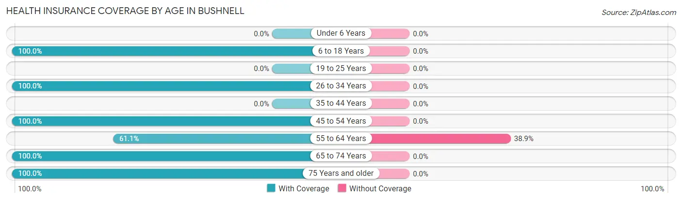 Health Insurance Coverage by Age in Bushnell