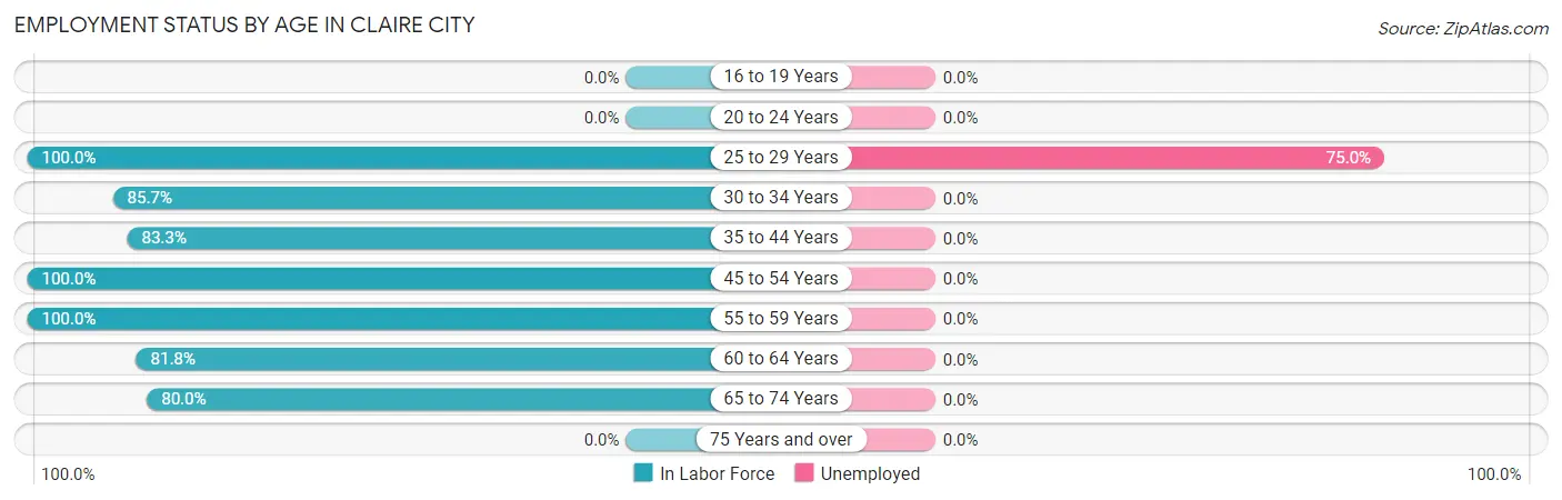 Employment Status by Age in Claire City