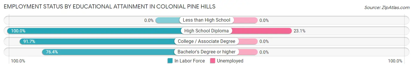 Employment Status by Educational Attainment in Colonial Pine Hills