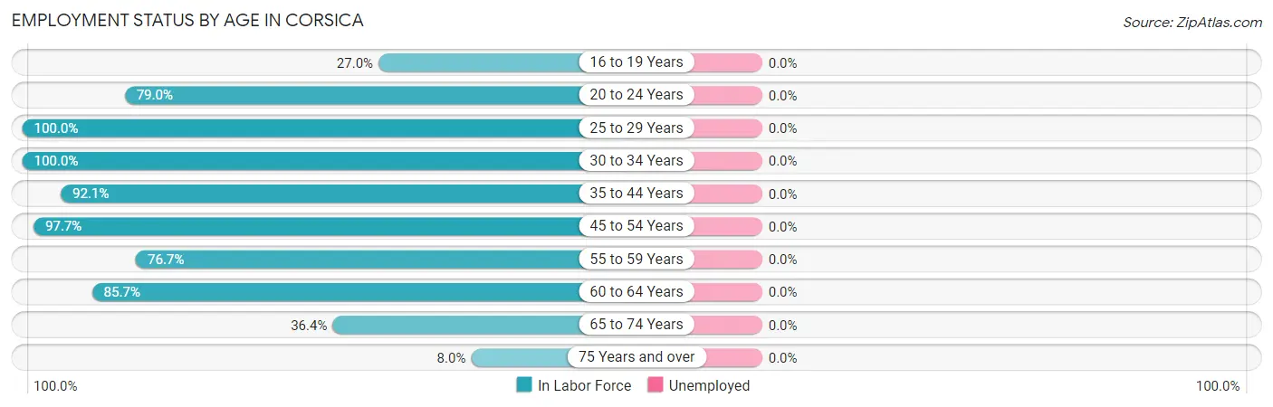 Employment Status by Age in Corsica