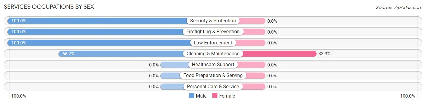 Services Occupations by Sex in Dante