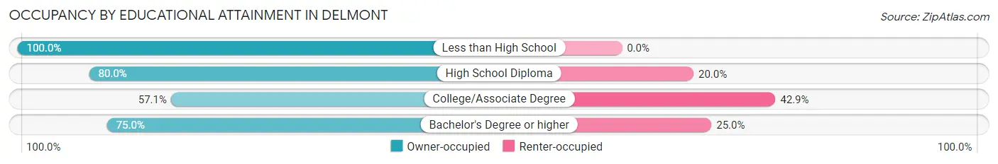 Occupancy by Educational Attainment in Delmont