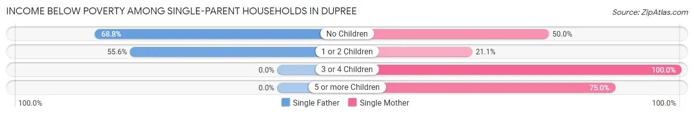 Income Below Poverty Among Single-Parent Households in Dupree