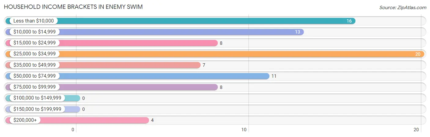 Household Income Brackets in Enemy Swim