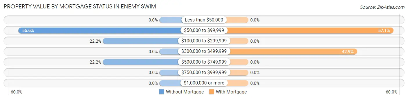 Property Value by Mortgage Status in Enemy Swim