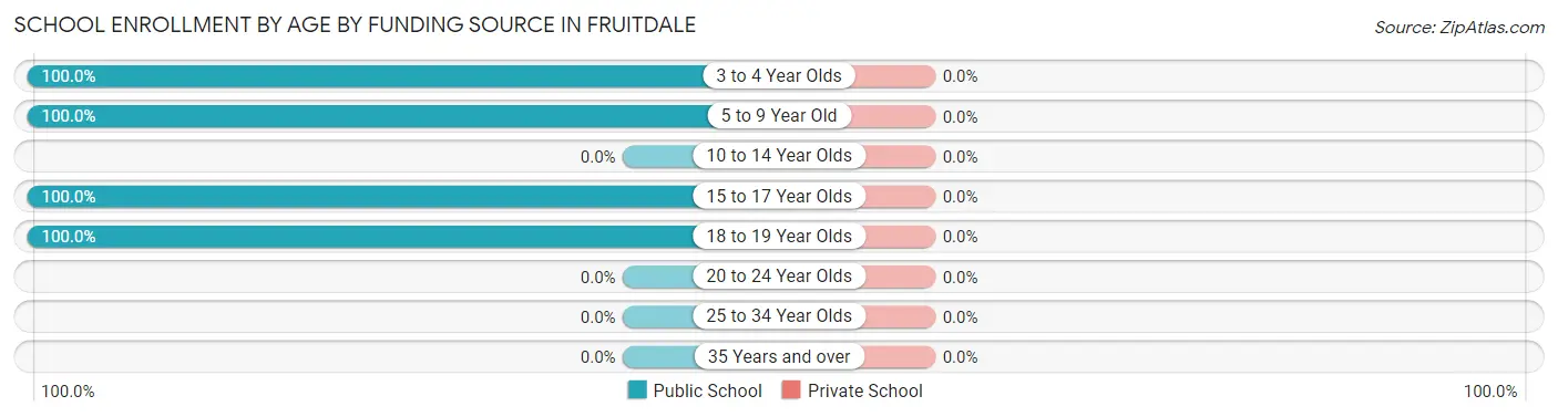 School Enrollment by Age by Funding Source in Fruitdale