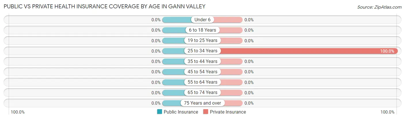 Public vs Private Health Insurance Coverage by Age in Gann Valley