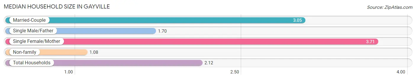 Median Household Size in Gayville