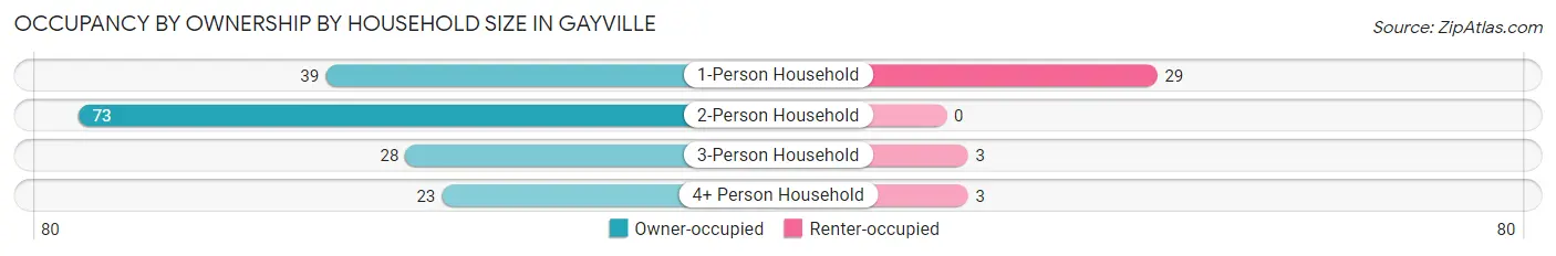 Occupancy by Ownership by Household Size in Gayville