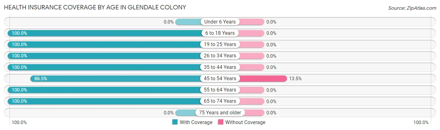 Health Insurance Coverage by Age in Glendale Colony