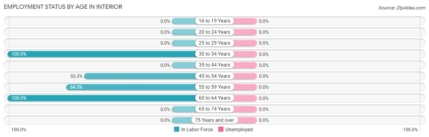 Employment Status by Age in Interior