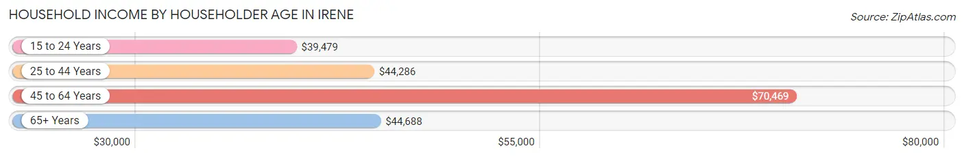 Household Income by Householder Age in Irene