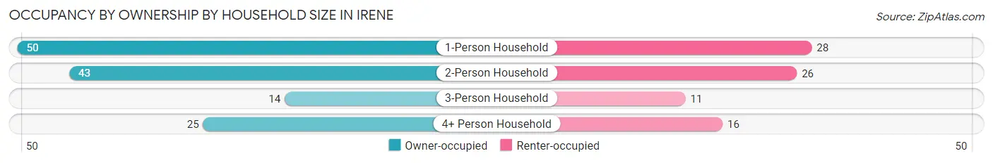 Occupancy by Ownership by Household Size in Irene
