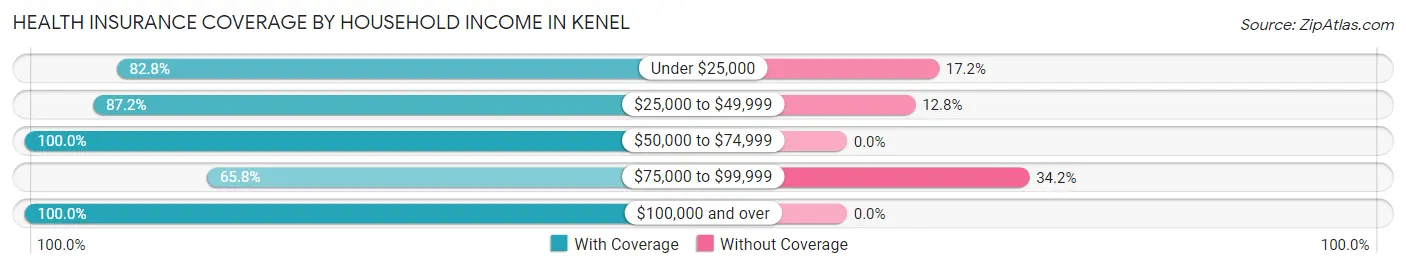 Health Insurance Coverage by Household Income in Kenel