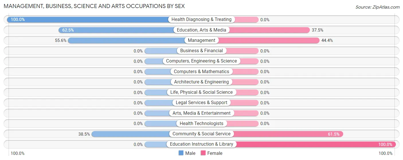 Management, Business, Science and Arts Occupations by Sex in Kenel
