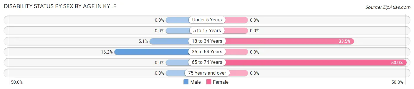 Disability Status by Sex by Age in Kyle