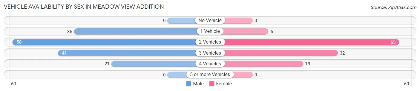 Vehicle Availability by Sex in Meadow View Addition