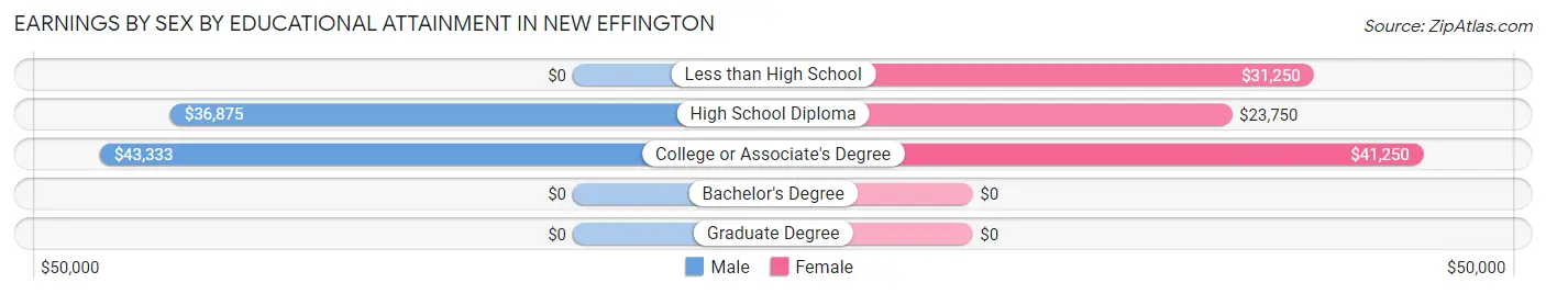 Earnings by Sex by Educational Attainment in New Effington