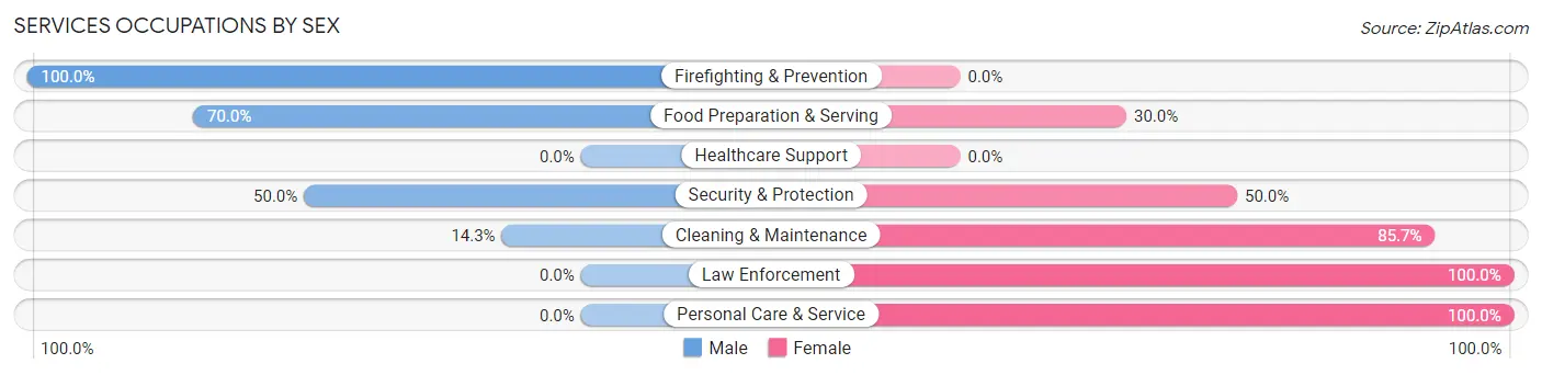 Services Occupations by Sex in New Effington