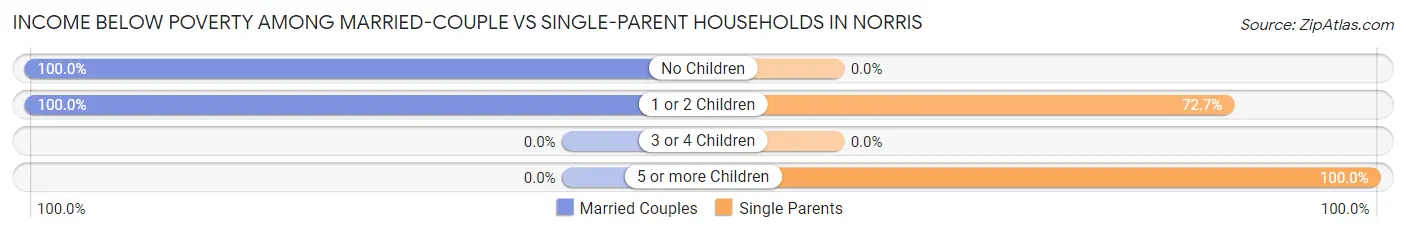 Income Below Poverty Among Married-Couple vs Single-Parent Households in Norris
