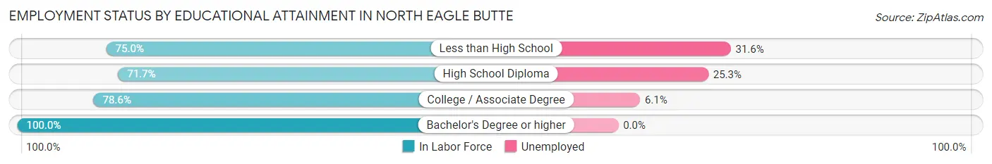 Employment Status by Educational Attainment in North Eagle Butte