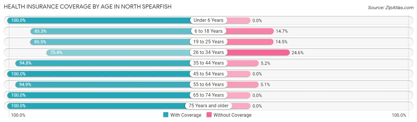 Health Insurance Coverage by Age in North Spearfish
