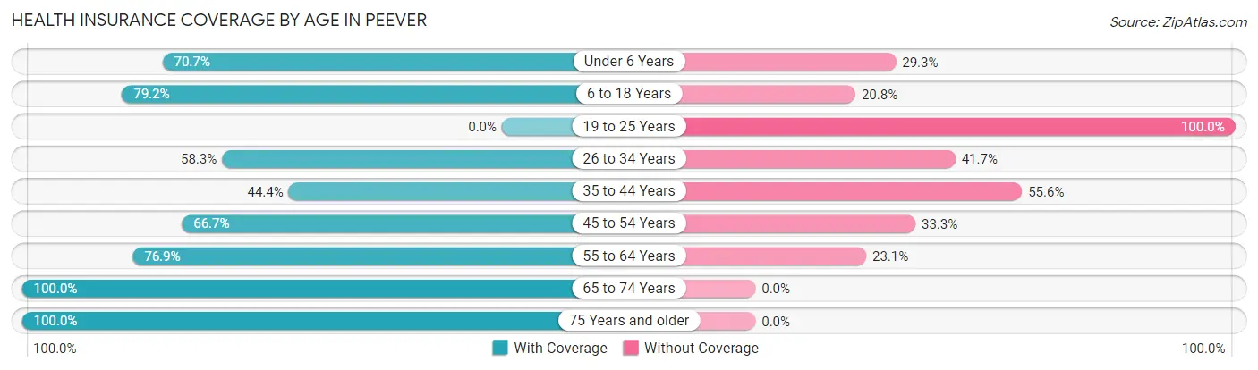 Health Insurance Coverage by Age in Peever