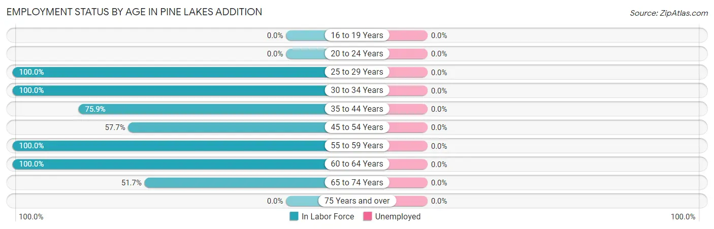 Employment Status by Age in Pine Lakes Addition