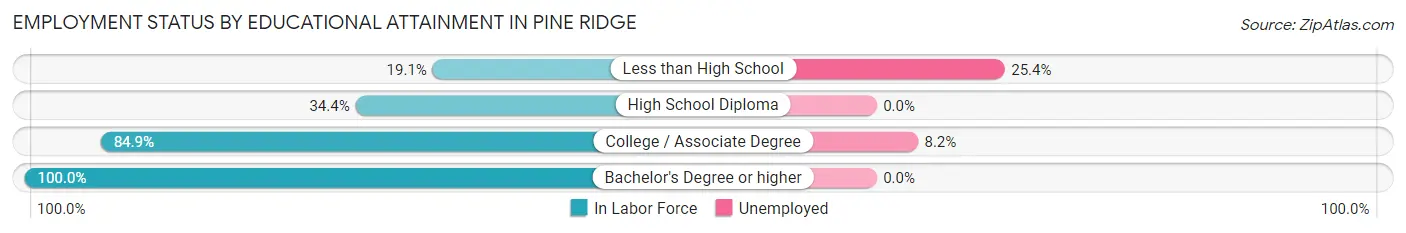 Employment Status by Educational Attainment in Pine Ridge