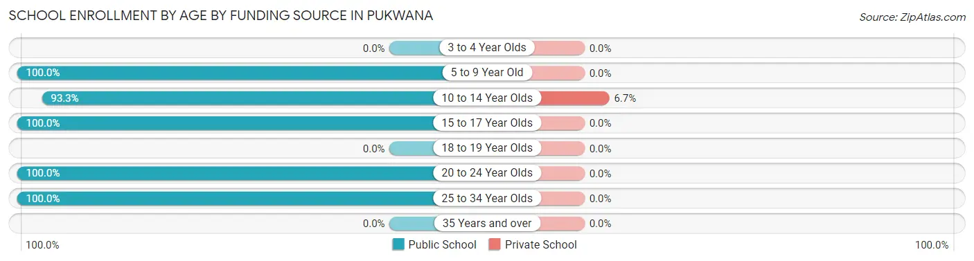 School Enrollment by Age by Funding Source in Pukwana