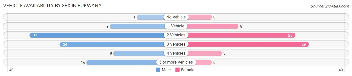 Vehicle Availability by Sex in Pukwana