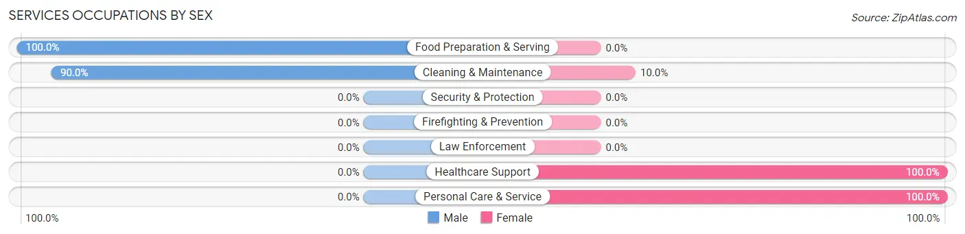 Services Occupations by Sex in Shindler