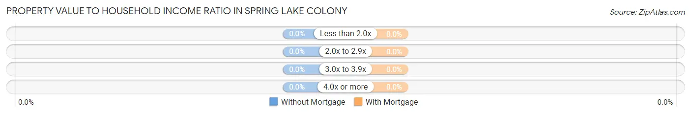 Property Value to Household Income Ratio in Spring Lake Colony