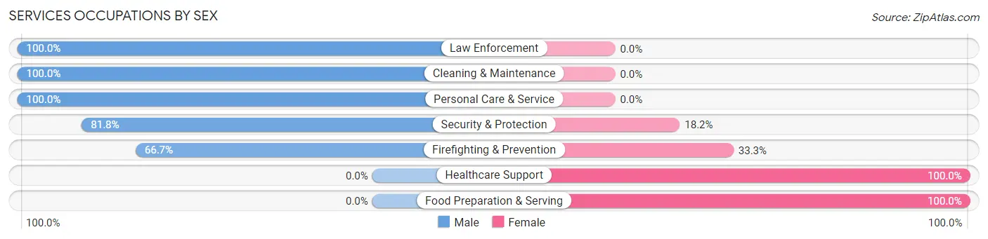 Services Occupations by Sex in St Francis