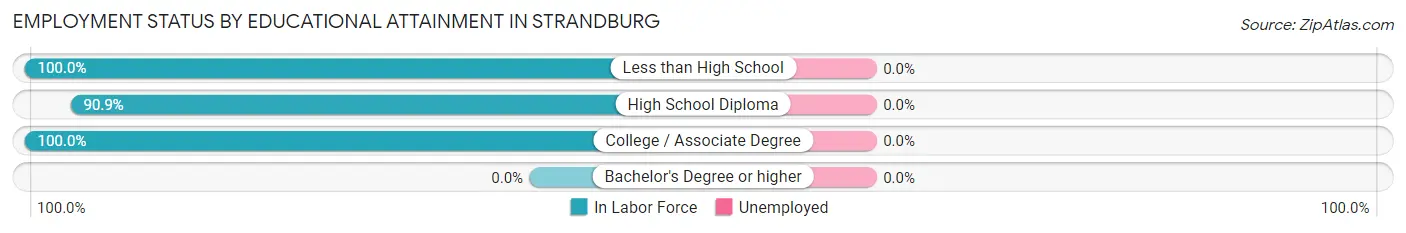 Employment Status by Educational Attainment in Strandburg