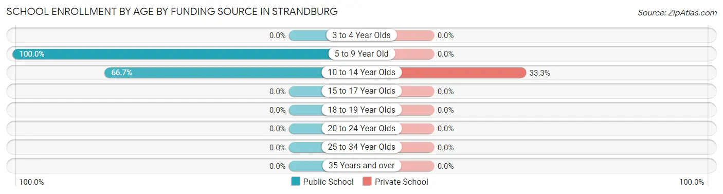 School Enrollment by Age by Funding Source in Strandburg