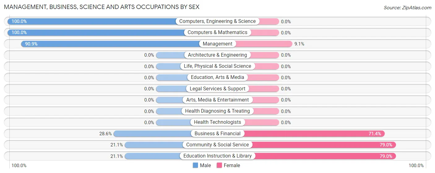 Management, Business, Science and Arts Occupations by Sex in Summit