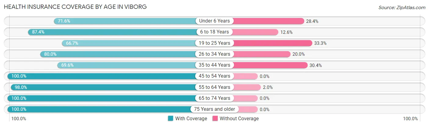 Health Insurance Coverage by Age in Viborg