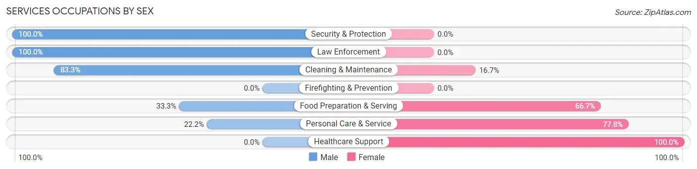 Services Occupations by Sex in Viborg