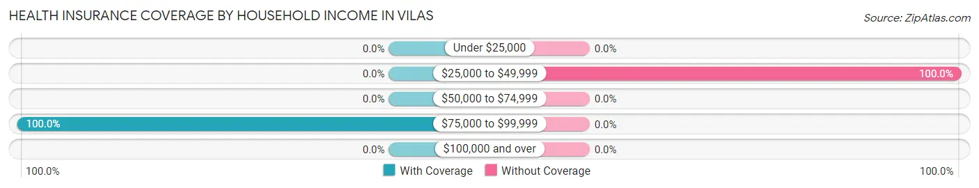 Health Insurance Coverage by Household Income in Vilas