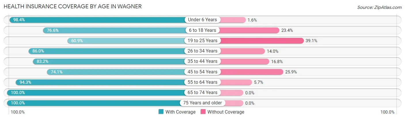 Health Insurance Coverage by Age in Wagner