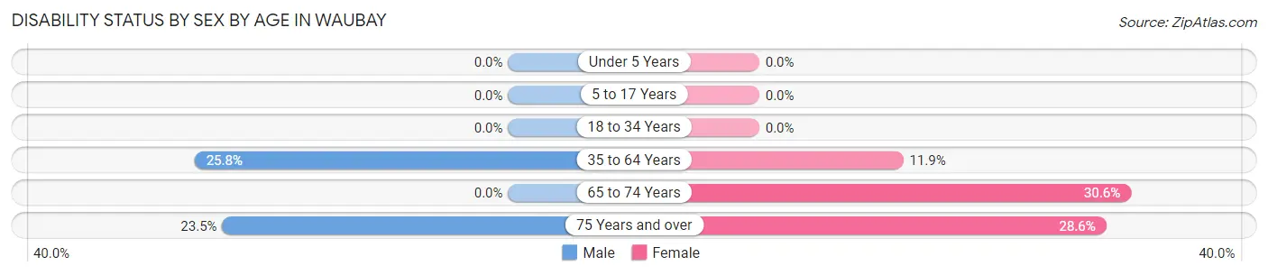 Disability Status by Sex by Age in Waubay