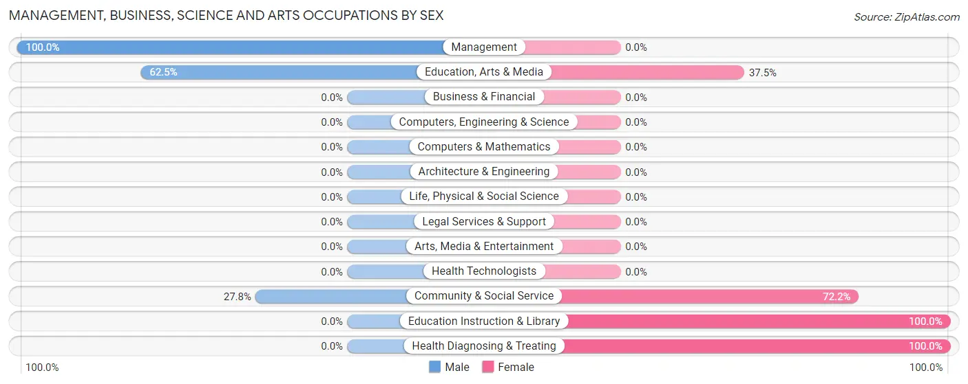 Management, Business, Science and Arts Occupations by Sex in West Brule